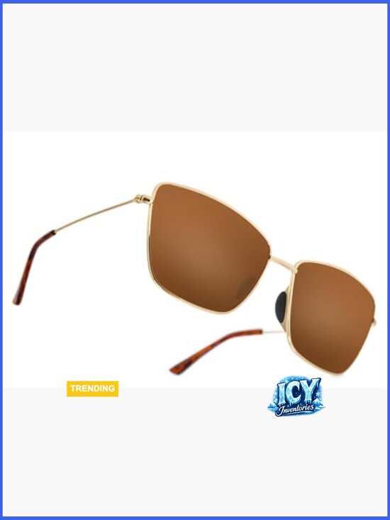 Oversized Metal Cat-Eye Sunglasses with Polarized Lenses main image 7